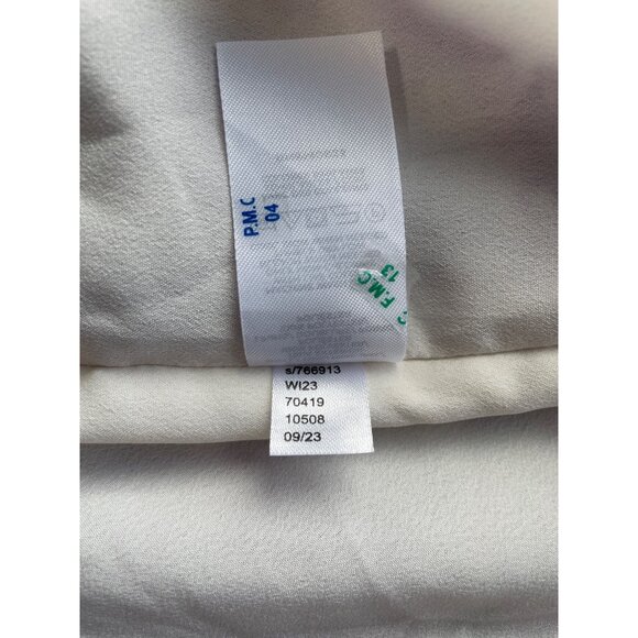 Loft Floral Blouse Size Small Petite Long Sleeve Purple White Smocked Neck Boho - Picture 6 of 8